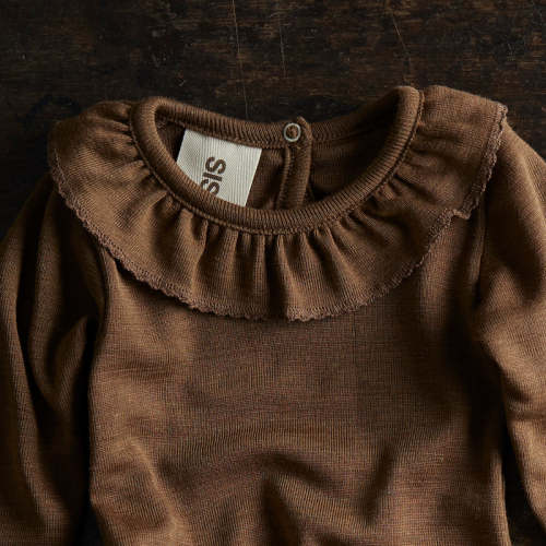 Wren Baby Body - Merino Wool & Silk - Almond