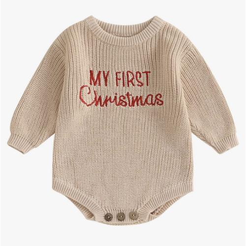 Adobabirl Baby Girl Boy Knitted Sweater Bubble Romper Long Sleeve Jumpsuit Festival Outfit Fall Winter Spring Clothes