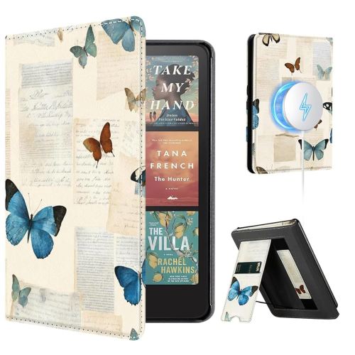 CoBak Stand Case for 7" Kindle Paperwhite 12th Gen 2024 and Kindle Colorsoft with Hand Strap - Compatible with iPhone MagSafe, for Samsung/Belkin/Anker Wireless Charging Pads, Durable, Auto Sleep Wake