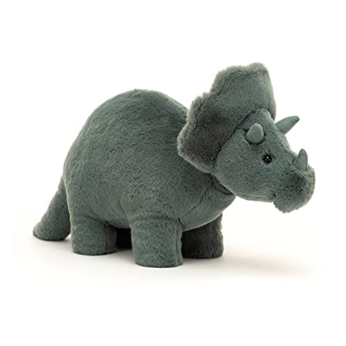 Jellycat Fossilly Triceratops Dinosaur Stuffed Animal, Medium 11.5 inches - Dinosaur Plush Toy - Classic Children's Gift