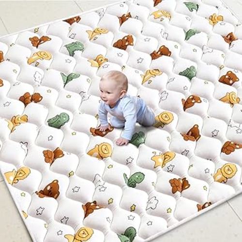 Premium Foam Baby Play Mat for Floor 79" X 71", Extra Large Soft Thicker Playmats for Babies, Toddlers, Infants, Foldable & Machine Washable Baby Crawling Mat for Playpen