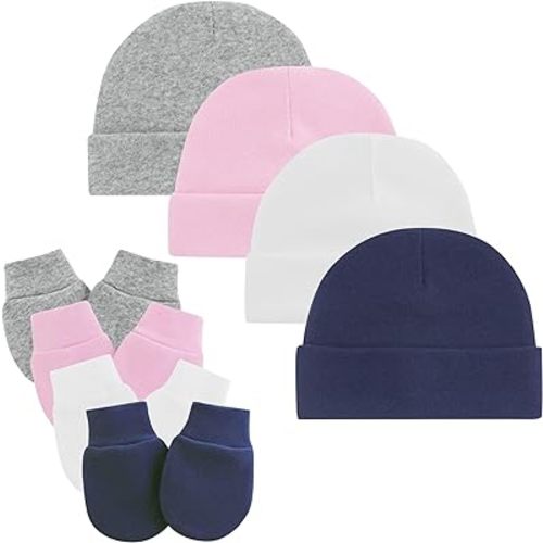 Zando Baby Hats and Mittens Newborn Hospital Hat Essentials Warm Knit Beanie Safety Anti-Scratch for Boys Girls 0-6M