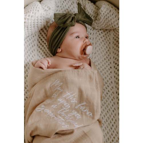 May His Favor Embroidered Swaddle Blanket – OUR HOUSE ABOVE