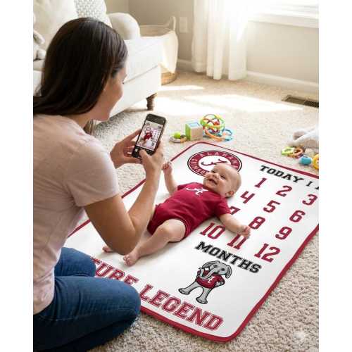 Future Tailgater Alabama Crimson Tide Collegiate Licensed Baby Milestone Blanket