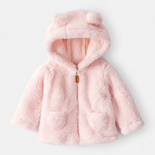 Baby Girl Carter's Sherpa Long-Sleeve Hooded Zip-Up Jacket