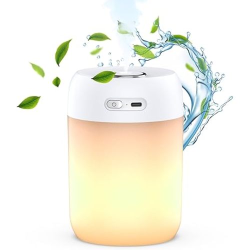 SZO Night Lights Humidifiers For Bedroom, USB Rechargeable, LED Lights For Bedroom,4 Mode Portable Night Lights Humidifier Fit For Various Scenarios,<28dB, Auto Shut-off, Ideal For Home Travel Plants
