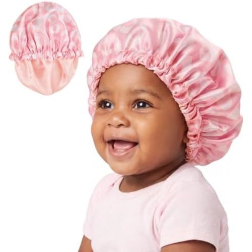 Zando Satin Silk Baby Bonnet Adjustable Toddler Sleep Hat for Curly Hair