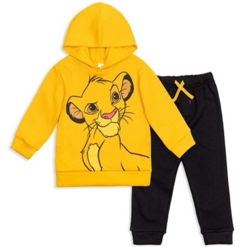 Disney Lion King Simba Infant Baby Boys Fleece Pullover Hoodie and Pants Outfit Set Yellow / Black 18 Months