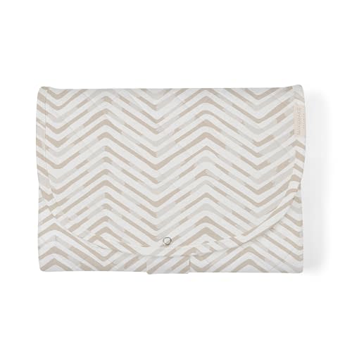 Makemake Organics Organic Portable Changing Pad GOTS Certified Organic Cotton Fill Portable Diaper Changing Mat Diaper Clutch Changing Station Kit Compact Travel Pad (33"x34", Herringbone)