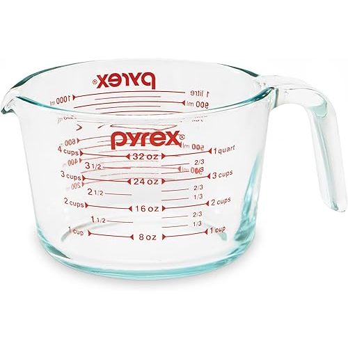 Pyrex 4 Cup Glass Measuring Cup For Baking and Cooking