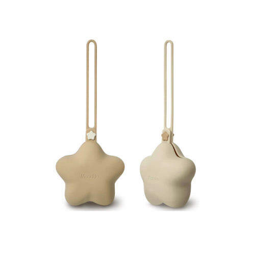 Moonkie Silicone Pacifier Holder Case, Cute Portable Pacifier Storage Case, 2 Pack