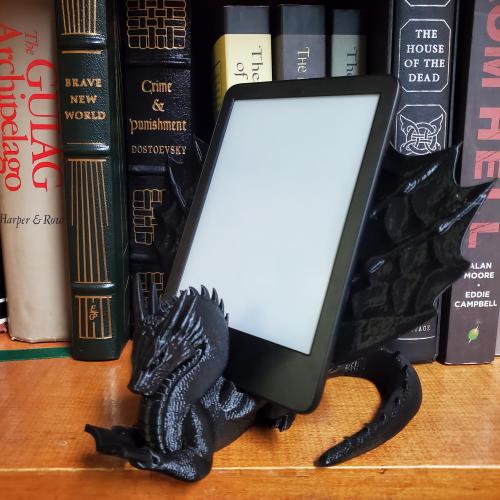 3D Printed Dragon Book Display for Books OR Kindle!