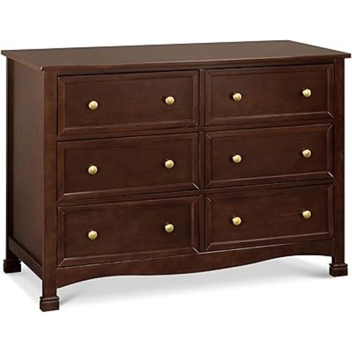 DaVinci Kalani 6-Drawer Baby Dresser for Nursery - Wooden Double Chest of Drawers for Kids, Boys and Girls - Multi-Purpose Storage Espresso Dresser for Bedroom, Living Room & Hallway, Easy to Assemble