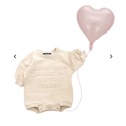 All Of Gods Grace In One Tiny Face Bubble Jumpsuit