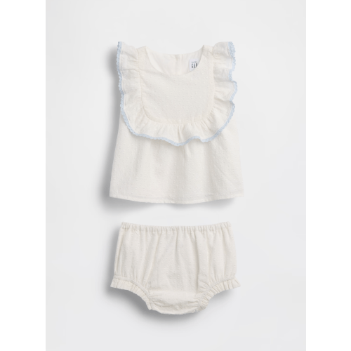 Baby Eyelet Bib Outfit Set 6-12 mon