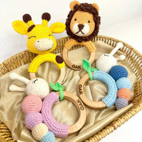 Baby Rattle Giraffe – Handmade Crochet Toy for Babies