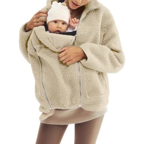 Maternity Coat Winter Cozy Carrier Mom Coats Sherpa Jacket