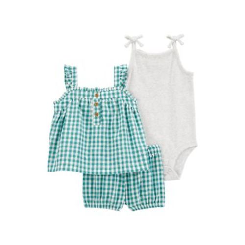 Baby Girls Gingham Top and Bodysuit Set