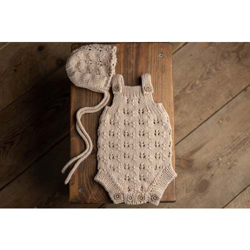 Knitted romper & bonnet,Newborn Photography Prop Set,Newborn photography outfit,Newborn girl photoshoot outfit,Pregnancy gift,Newborn props