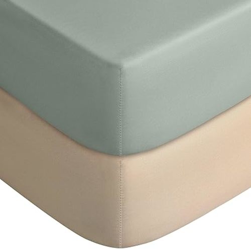 Yoofoss Baby Crib Sheets for Boys Girls, Fitted Crib Sheet 2 Pack for Standard Crib and Toddler Mattress, Super Soft Microfiber Baby Sheet 28x52x8in(Green+Leaf)