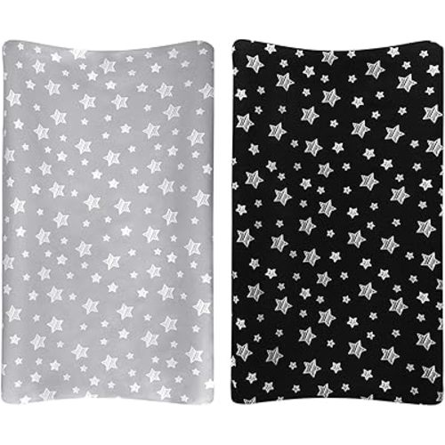 Changing Pad Cover for Boys 2 Pack, Lovely Print Soft Unisex Diaper Change Table Sheets, Fit 32"x16" Contoured Pad, Comfy Cozy 2-Pack Cradle Sheets