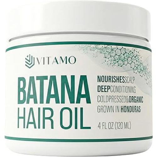 Vitamo 100% Organic Batana Natural Hair Growth Oil | Pure Elaeis Oleifera | Cold Pressed for Maximum Potency | Dr. Sebi Inspired Scalp & Hair Shine Treatment for Men and Women | No Burnt Smell