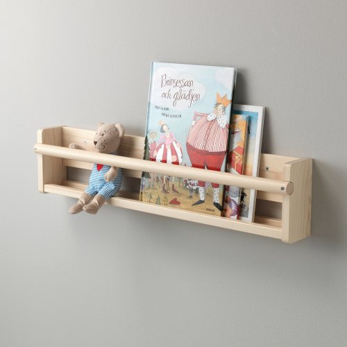 Wall storage - light white stained pine 27 ½x3 ½x6 ¼ "
