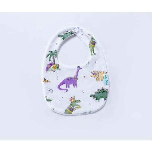 Mardi Gras-saurus Organic Cotton Mardi Gras Baby Bib