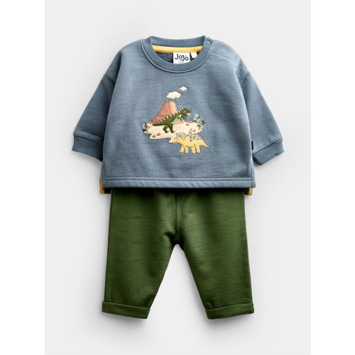 Blue Dino 2-Piece Sweatshirt & Jogger Set | JoJo Maman Bébé USA