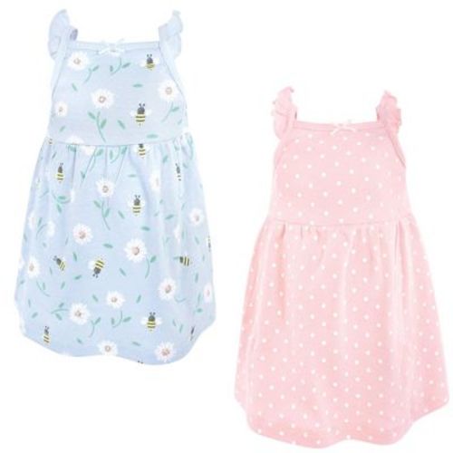 Luvable Friends Hudson Baby Sleeveless Dresses 2pk, Blossom Daisy Bee, 6-9M