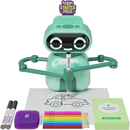 Dan&Darci Scribbly The Drawing Robot for Kids - 3 4 5 6 7 8 Year Old Girl Easter Gifts - 5 Year Old Boy Birthday Gift - Kids Toys for Ages 5-7 - Learning Toys for Boys - Girls Educational Cool Toy