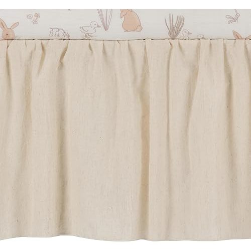 Lambs & Ivy Signature Creamy Ivory Cotton/Linen Baby Crib Skirt/Dust Ruffle