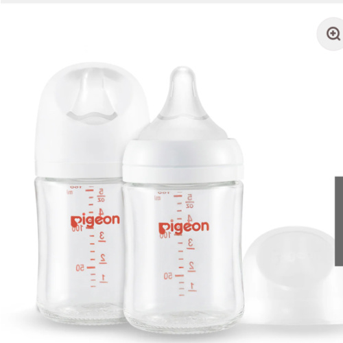 Glass Wide Neck Baby Bottle, 2Packs, 8.1 Oz(240 ml) for 3+ months