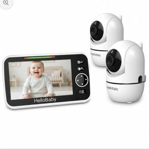 HelloBaby 5" Video Baby Monitor with 2 Cameras HB6550-2