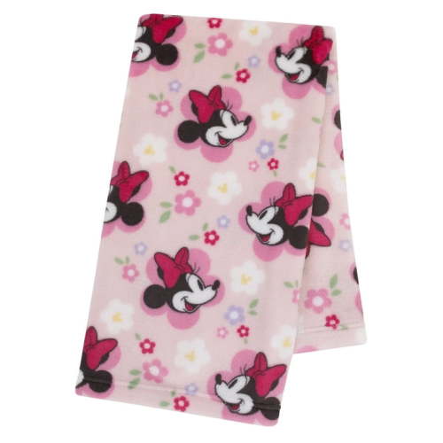 Disney Minnie Mouse Plush Baby Blanket, Pink, Infant Girl