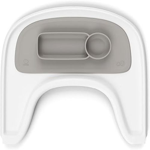 ezpz by Stokke Placemat, Soft Grey - Fits Stokke Tray for Tripp Trapp - Helps Prevent Messy Mealtimes - Durable, Convenient, Dishwasher & Microwave Safe - 100% Silicone