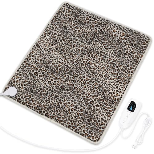 Deepsoon Heating Pad,Electric Heating Pads for Back,Neck,Moist Heating Pad for Abdomen Shoulder Knee Legs,Dry/Moist Heat&Auto Shut Off,Mother's Day Birthday for Men and Women,Leopard Print,24x20 Inch