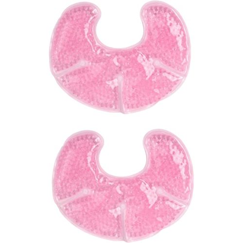 Hot Cold Breast Gel Bead Ice Pack (2 Pack) by FOMI Care | Nursing Pain Relief for Mastitis, Engorgement, Swelling | Fabric Backing for Ultimate Comfort | Reusable, Freezable, Microwavable (Pink)