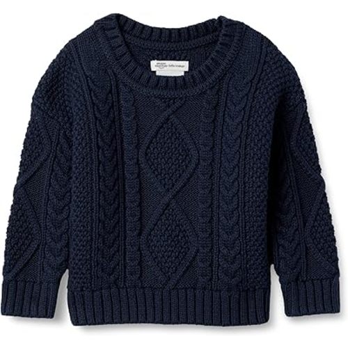 Amazon Essentials x Sofia Grainge Babies Cable Crewneck Sweater Navy (3-6M)
