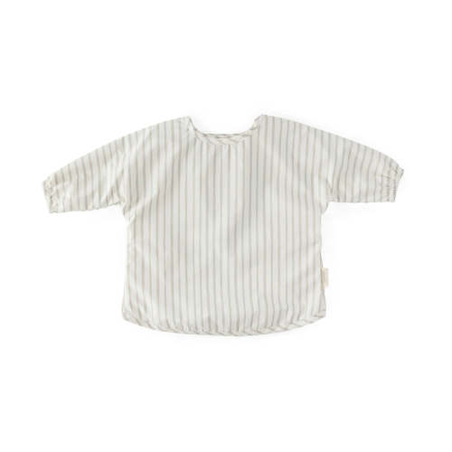Water Repellent Baby Smock - Stripes Away Pebble Grey