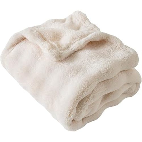 Fleece Baby Blanket for Boys 3D Bubble Design, Warm Cozy and Fluffy Infant Newborn Toddler Small Receiving Blankets for Crib Stroller, 30x40 Inches, Off White