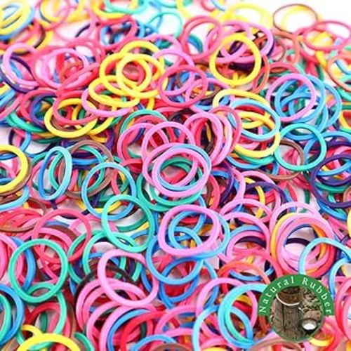 Beauty Town 1000 Pcs Rubber Bands Hair Band Soft Elastic Hair Accessories Braids Mini Hair Ties Stretchy Hair Ties No Damage Rubber Bands for Hair (4-Packs) (Assorted)