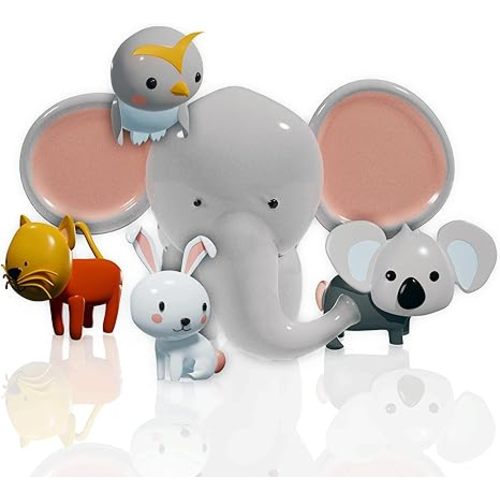 SplashEZ Mold Free Bath Toys for Kids & Toddlers, Sealed No Hole Baby Bath Toys, Soft Durable Animals Set, Float on Water, No Mold Design for Shower Tub Pool, Infant Babies Ages 0-1-3-6-12-18 Mo