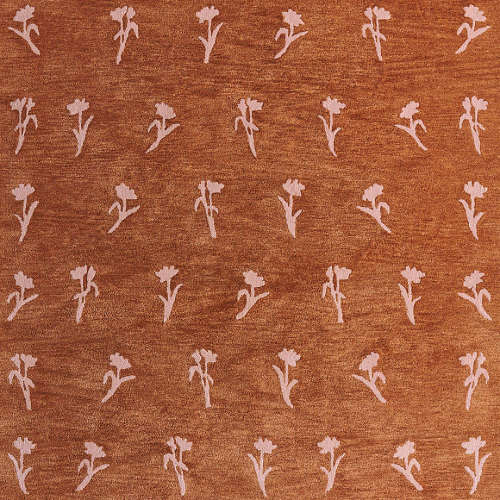 Lupin Terracotta Floral Kids Wool Area Rug 6'x9'