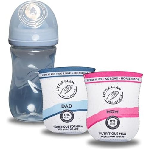 Hard Seltzer Themed Coozies for Baby Bottles - Funny Gift for New Parents & Baby Showers - (2 Premium Designed Neoprene Coozies + BPA/Lead/Phthalate Free Bottle Included) (Design 2)