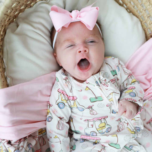Country Club Cuties Ruffle Zipper Footie | Pink