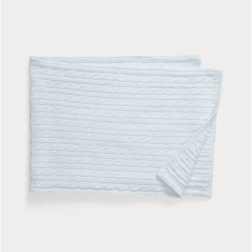 Cable-Knit Cotton Baby Blanket