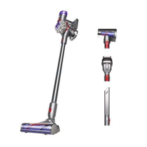 Dyson Restored V8 Cordless Vacuum Silver with Carpet and Hard Floor Cleaning Tools