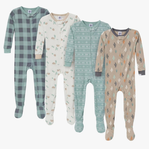 Gerber baby-boys Baby-boys 4-pack Footed Pajamas