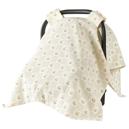 Baby Car Seat Cover, 100% Muslin Cotton Breathable Infant CarSeat Canopy